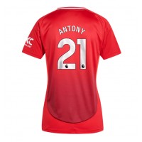 Camisa de Futebol Manchester United Antony #21 Equipamento Principal Mulheres 2024-25 Manga Curta